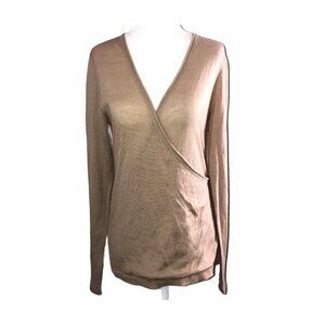 TEX By MAX AZRIA Womens Wool Blend Faux Wrap Balletcore Long Sleeve Sweater
